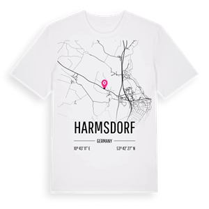 Harmsdorf karta t-shirt – ekologisk bomull t-shirt från Pinshirt