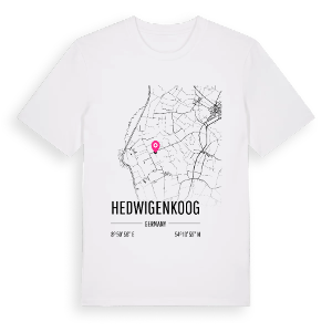 Hedwigenkoog karta t-shirt – ekologisk bomull t-shirt från Pinshirt
