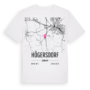 Högersdorf karta t-shirt – ekologisk bomull t-shirt från Pinshirt