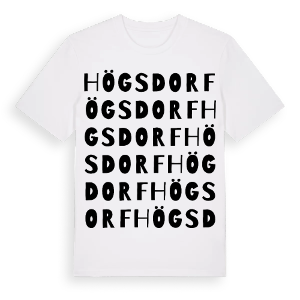 Högsdorf ordlek t-shirt – ekologisk bomull t-shirt från Pinshirt
