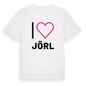 Jag älskar Jörl t-shirt stort tryck – ekologisk bomull t-shirt från Pinshirt
