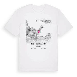 Kreis Ostholstein karta t-shirt – ekologisk bomull t-shirt från Pinshirt