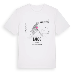 Laboe karta t-shirt – ekologisk bomull t-shirt från Pinshirt