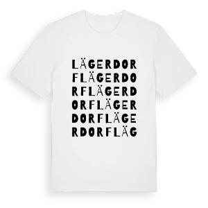 Lägerdorf ordlek t-shirt – ekologisk bomull t-shirt från Pinshirt