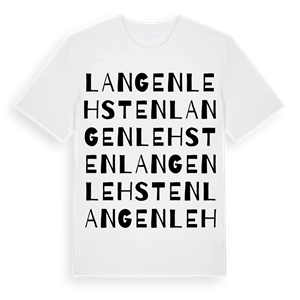 Langenlehsten ordlek t-shirt – ekologisk bomull t-shirt från Pinshirt