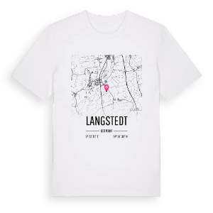 Langstedt karta t-shirt – ekologisk bomull t-shirt från Pinshirt
