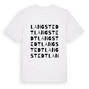Langstedt ordlek t-shirt – ekologisk bomull t-shirt från Pinshirt