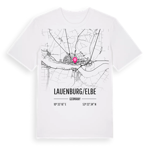 Lauenburg/Elbe karta t-shirt – ekologisk bomull t-shirt från Pinshirt