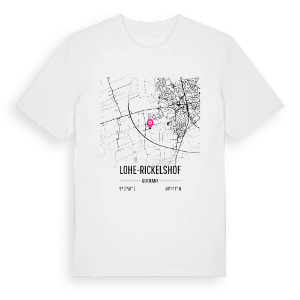Lohe-Rickelshof karta t-shirt – ekologisk bomull t-shirt från Pinshirt