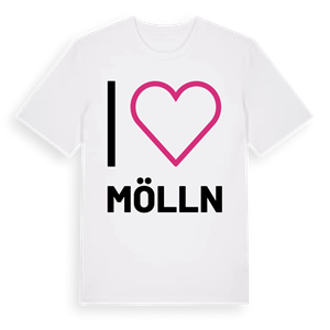 Jag älskar Mölln t-shirt stort tryck – ekologisk bomull t-shirt från Pinshirt