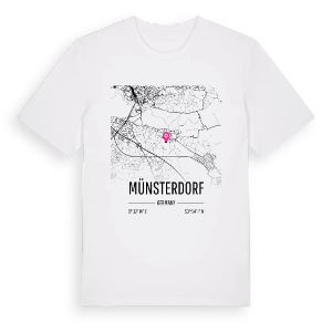 Münsterdorf karta t-shirt – ekologisk bomull t-shirt från Pinshirt