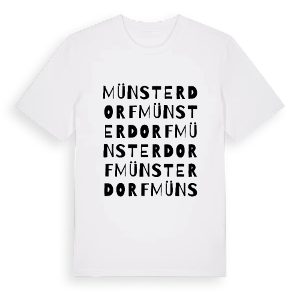 Münsterdorf ordlek t-shirt – ekologisk bomull t-shirt från Pinshirt