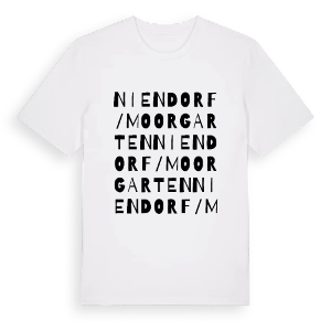 Niendorf / Moorgarten ordlek t-shirt – ekologisk bomull t-shirt från Pinshirt