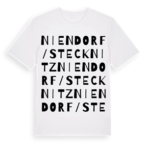 Niendorf/Stecknitz ordlek t-shirt – ekologisk bomull t-shirt från Pinshirt