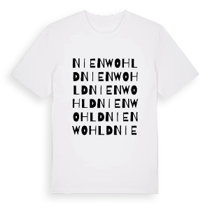 Nienwohld ordlek t-shirt – ekologisk bomull t-shirt från Pinshirt