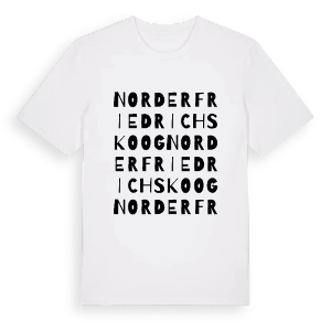 Norderfriedrichskoog ordlek t-shirt – ekologisk bomull t-shirt från Pinshirt
