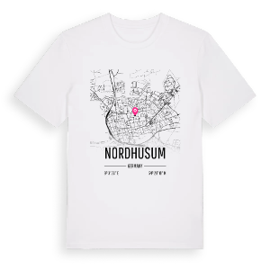 Nordhusum karta t-shirt – ekologisk bomull t-shirt från Pinshirt