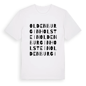 Oldenburg in Holstein ordlek t-shirt – ekologisk bomull t-shirt från Pinshirt