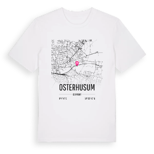 Osterhusum karta t-shirt – ekologisk bomull t-shirt från Pinshirt