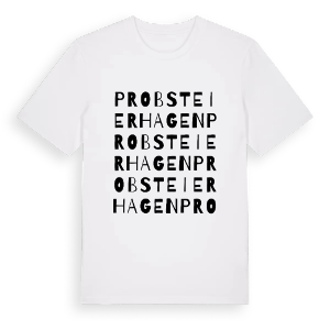 Probsteierhagen ordlek t-shirt – ekologisk bomull t-shirt från Pinshirt