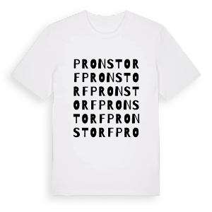 Pronstorf ordlek t-shirt – ekologisk bomull t-shirt från Pinshirt