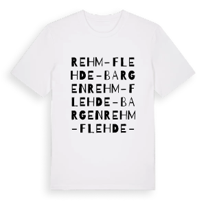Rehm-Flehde-Bargen ordlek t-shirt – ekologisk bomull t-shirt från Pinshirt