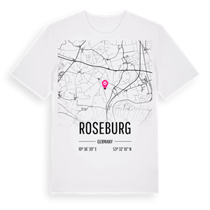Roseburg karta t-shirt – ekologisk bomull t-shirt från Pinshirt