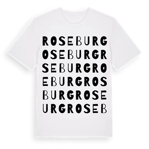 Roseburg ordlek t-shirt – ekologisk bomull t-shirt från Pinshirt