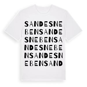 Sandesneben ordlek t-shirt – ekologisk bomull t-shirt från Pinshirt