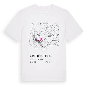 Sankt Peter-Ording karta t-shirt – ekologisk bomull t-shirt från Pinshirt