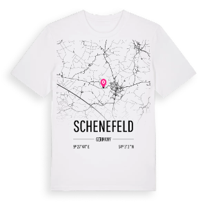 Schenefeld karta t-shirt – ekologisk bomull t-shirt från Pinshirt