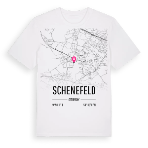 Schenefeld karta t-shirt – ekologisk bomull t-shirt från Pinshirt