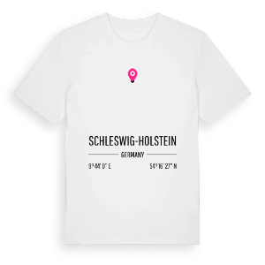 Schleswig-Holstein karta t-shirt – ekologisk bomull t-shirt från Pinshirt