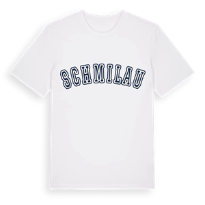 Schmilau college t-shirt – ekologisk bomull t-shirt från Pinshirt