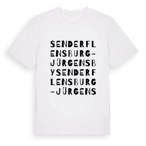 Sender Flensburg-Jürgensby ordlek t-shirt – ekologisk bomull t-shirt från Pinshirt