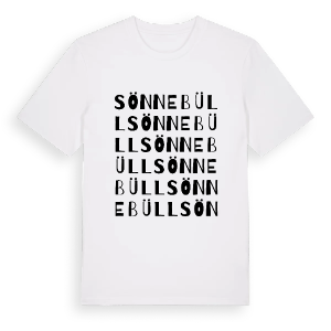 Sönnebüll ordlek t-shirt – ekologisk bomull t-shirt från Pinshirt