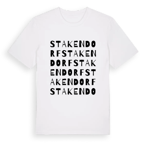 Stakendorf ordlek t-shirt – ekologisk bomull t-shirt från Pinshirt