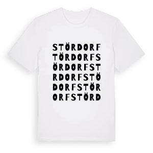 Stördorf ordlek t-shirt – ekologisk bomull t-shirt från Pinshirt