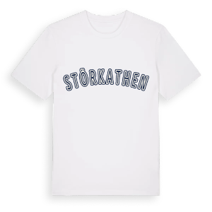 Störkathen college t-shirt – ekologisk bomull t-shirt från Pinshirt