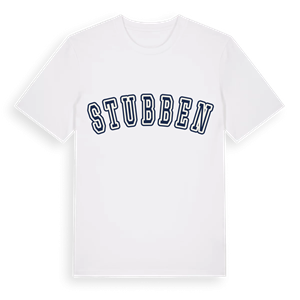 Stubben college t-shirt – ekologisk bomull t-shirt från Pinshirt