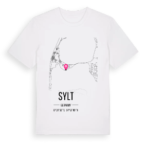 Sylt karta t-shirt – ekologisk bomull t-shirt från Pinshirt