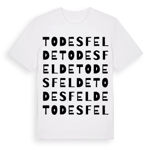 Todesfelde ordlek t-shirt – ekologisk bomull t-shirt från Pinshirt
