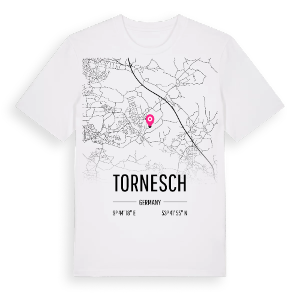 Tornesch karta t-shirt – ekologisk bomull t-shirt från Pinshirt