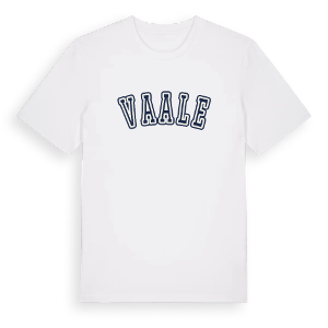 Vaale college t-shirt – ekologisk bomull t-shirt från Pinshirt