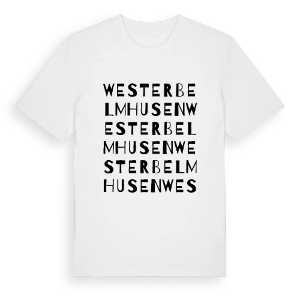 Westerbelmhusen ordlek t-shirt – ekologisk bomull t-shirt från Pinshirt