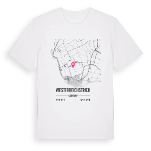 Westerdeichstrich karta t-shirt – ekologisk bomull t-shirt från Pinshirt