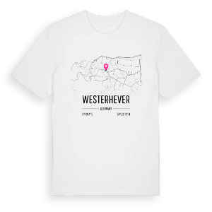 Westerhever karta t-shirt – ekologisk bomull t-shirt från Pinshirt