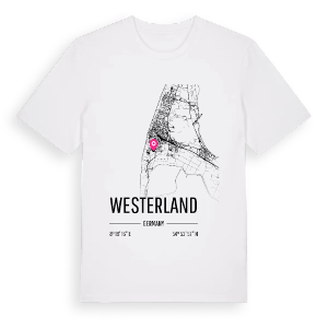Westerland karta t-shirt – ekologisk bomull t-shirt från Pinshirt