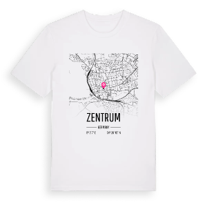 Zentrum karta t-shirt – ekologisk bomull t-shirt från Pinshirt
