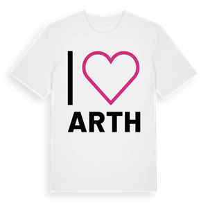 Jag älskar Arth t-shirt stort tryck – ekologisk bomull t-shirt från Pinshirt